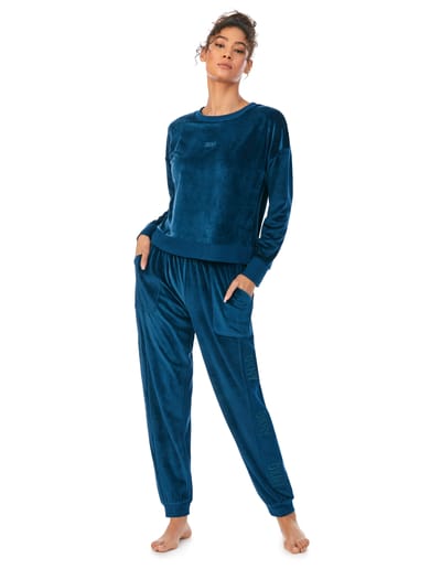 Dresowy luxe plush & jogger lounge set