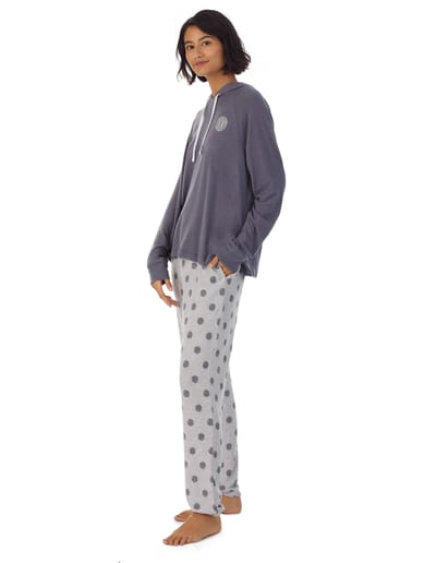 Piżama brushed sweater jersey hooded & jogger sleep set